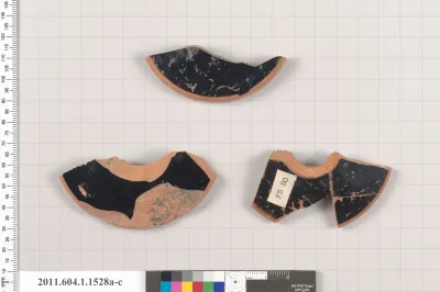 Terracotta fragments of kylikes (drinking cups)