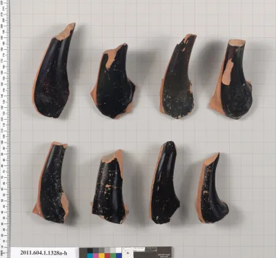 Terracotta fragments of kylikes (drinking cups)