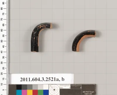 Terracotta fragments of kylikes (drinking cups)