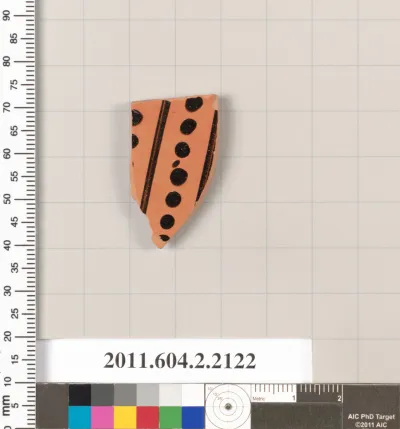 Terracotta fragment of a pot; glazed on the inside