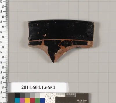 Terracotta rim fragment of a kylix (drinking cup)