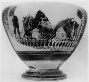 KRATER, COLUMN, FRAGMENT (ATHENIAN, BLACK-FIGURE)
