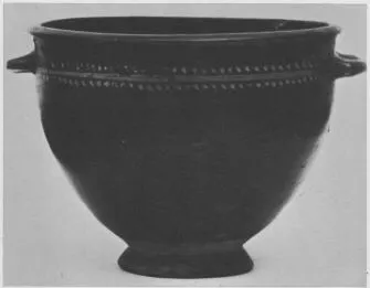 KRATER (SOUTH ITALIAN, GNATHIAN, BLACK GLAZE)