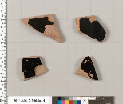 Terracotta fragments of pots; glazed on the inside