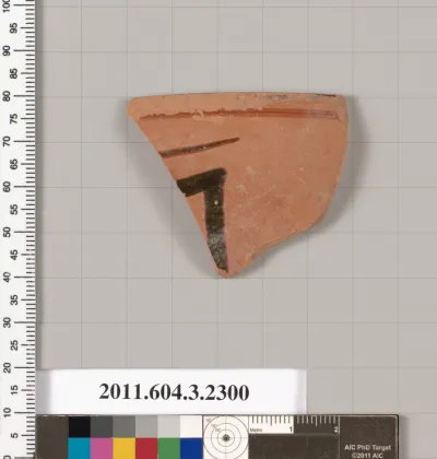 Terracotta rim fragment of a kylix: eye-cup (drinking cup)