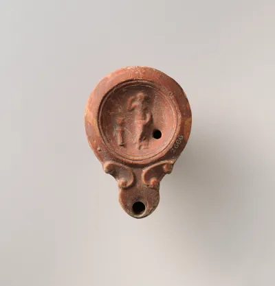 Terracotta oil lamp