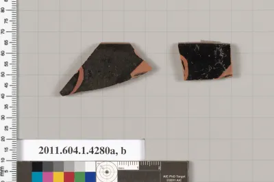 Terracotta rim fragments of kylikes (drinking cups)