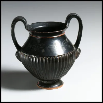Terracotta kantharos (drinking cup with high handles)