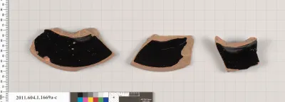 Terracotta fragments of kylikes (drinking cups)