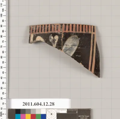 Terracotta rim fragment of a skyphos (deep drinking cup)