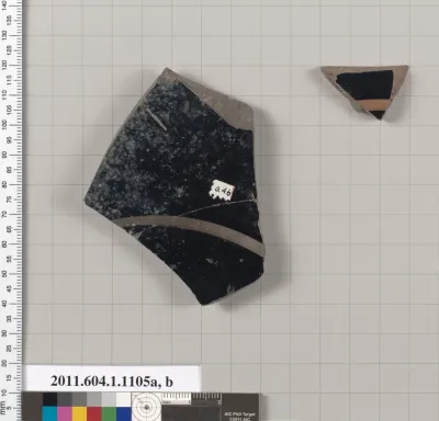 Terracotta fragments of a kylix (drinking cup)