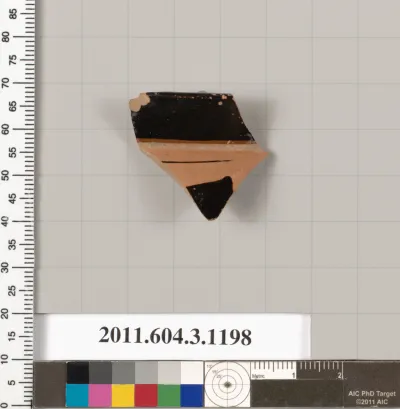 Terracotta rim fragment of a mastoid (drinking cup with narrow base)