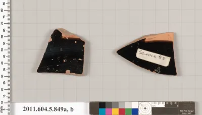 Terracotta fragments of kylikes (drinking cups)