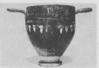 SKYPHOS (SOUTH ITALIAN, GNATHIAN, BLACK GLAZE)