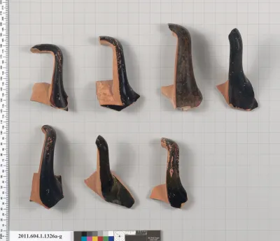 Terracotta fragments of kylikes (drinking cups)