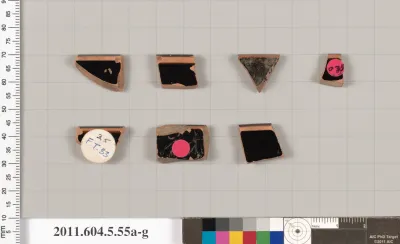 Terracotta rim fragments of kylikes (drinking cups)