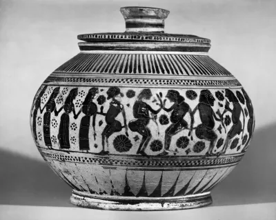 Pyxis mit Deckel, korinthisch (Pyxis mit Deckel, Korinthische Pyxis mit Deckel)