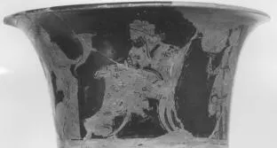 FIGURE VASE, KANTHAROS (ATHENIAN, RED-FIGURE)