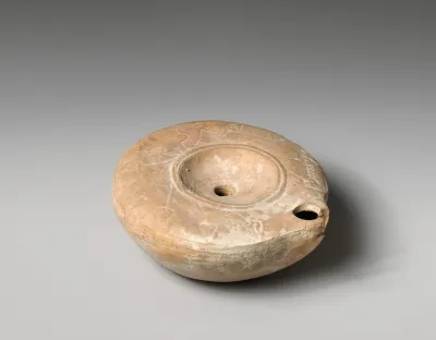 Terracotta oil lamp