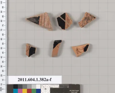 Terracotta fragments of kylikes (drinking cups)