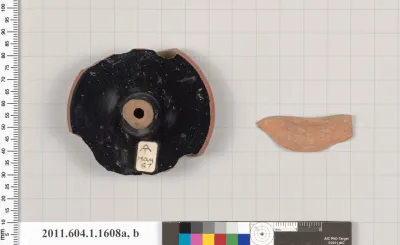 Terracotta fragments of kylikes (drinking cups)