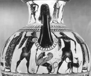 AMPHORA, NECK (ATHENIAN, BLACK-FIGURE)