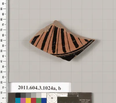 Terracotta fragment of a lekanis lid (covered dish)?