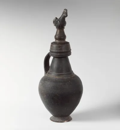 Terracotta jug with lid
