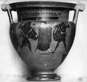 KRATER, COLUMN (ATHENIAN, BLACK-FIGURE)