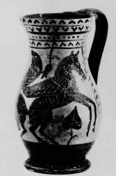 OLPE (ETRUSCAN, BLACK-FIGURE)