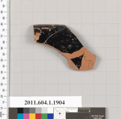 Terracotta rim fragment of a kylix (drinking cup)