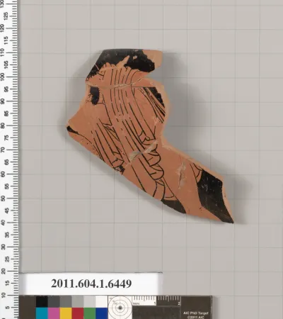 Terracotta rim fragment of a kylix (drinking cup)