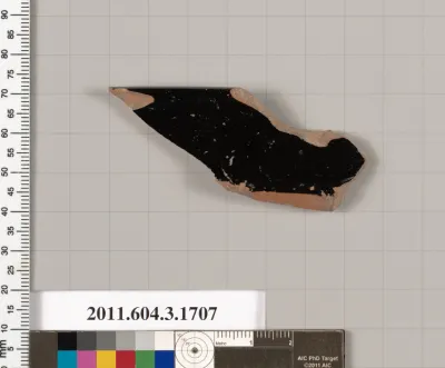 Terracotta rim fragment of a kylix: Band cup (drinking cup)