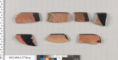 Terracotta rim fragments of kylikes(drinking cups)