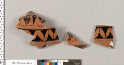 Terracotta fragments of a neck-amphora of Nicosthenic shape (jar)