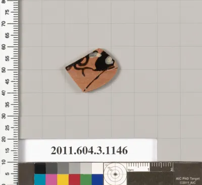 Terracotta fragment of a mastoid (drinking cup with narrow base) or a kyathos (cup-shaped ladle)