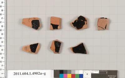 Terracotta fragments of kylikes (drinking cups)