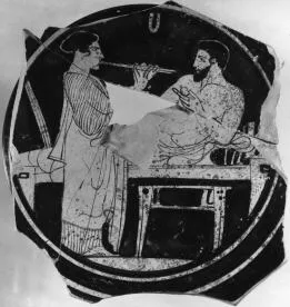 CUP, STEMLESS (ATHENIAN, RED-FIGURE)