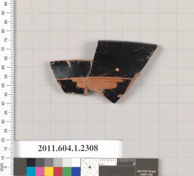 Terracotta rim fragment of a kylix (drinking cup)