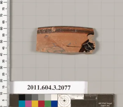 Terracotta rim fragment of a kylix (drinking cup)