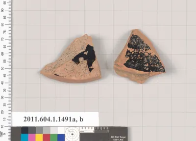 Terracotta fragments of kylikes (drinking cups)