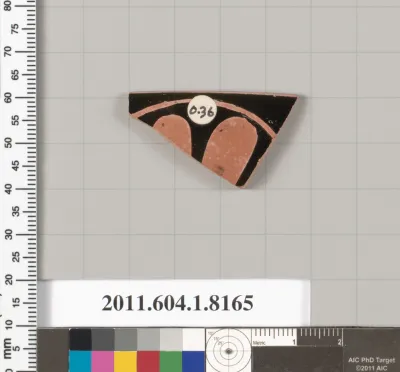 Terracotta rim fragment of a kylix (drinking cup)