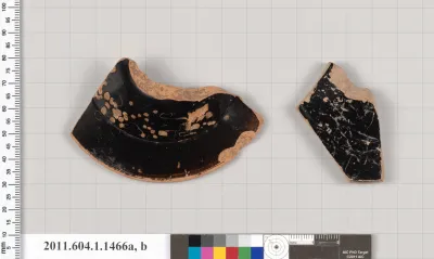 Terracotta fragments of kylikes (drinking cups)