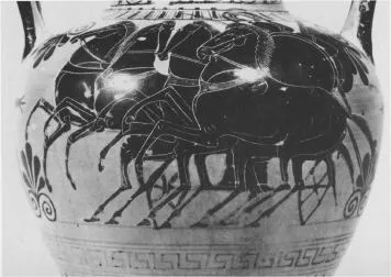 AMPHORA, NECK (ATHENIAN, BLACK-FIGURE)