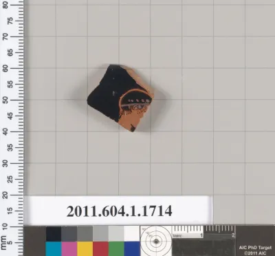 Terracotta rim fragment of a kylix (drinking cup)