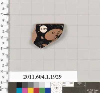 Terracotta rim fragment of a kylix (drinking cup)