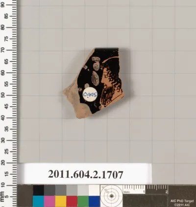 Terracotta rim fragment of a skyphos (deep drinking cup)