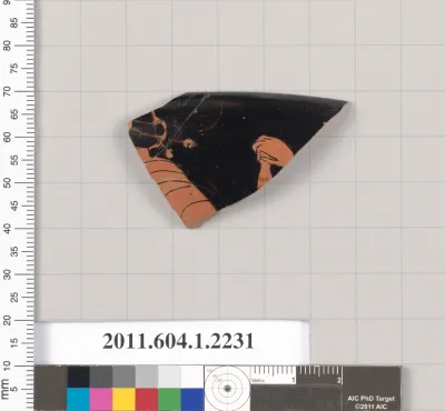 Terracotta rim fragment of a kylix (drinking cup)
