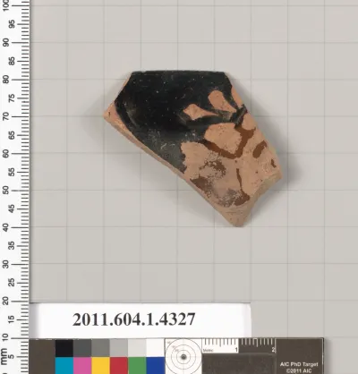 Terracotta rim fragment of a kylix (drinking cup)