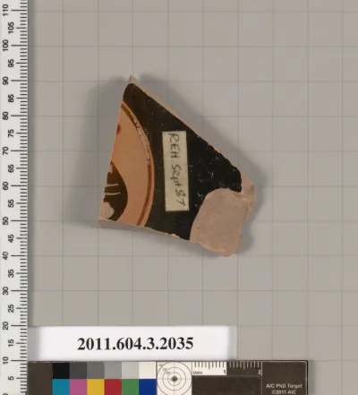 Terracotta fragment of a kylix (drinking cup)